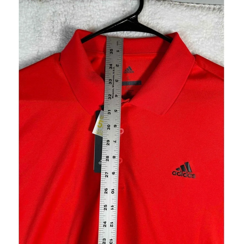 Adidas Golf Mens Hi-Res Red Performance Polo Shirt UPF 50 CY5412 Size L NEW